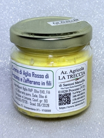 Crema di Aglio Rosso di Proceno con fili di zafferano Zafferano